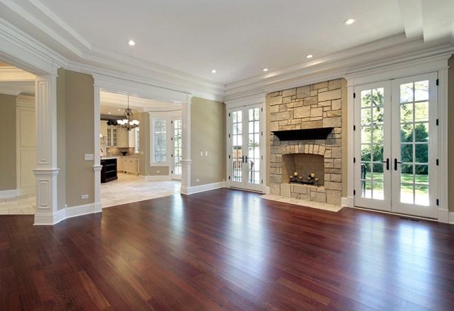 wide plank birch wood floors in a rustic farmhouse